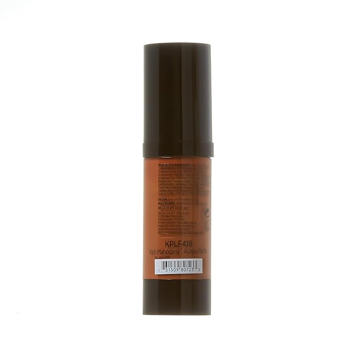 Kiss New York Professional Liquid Foundation - Lightweight and Hydrating Formula, Natural Finish, Control Shine, Cover Pores, Medium to Full Coverage, Green Tea Extract (Rich Mahogany)-BrightBean Baby