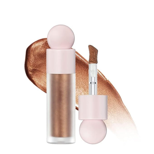 Liquid Highlighter Natural Glow For Face & Body, Waterproof Moisturizing Light Liquid Luminizer For Long Lasting Shimmer, Contour Highlighter Stick Easy to Apply with Cushion Applicator (#4 Candlelight)-BrightBean Baby