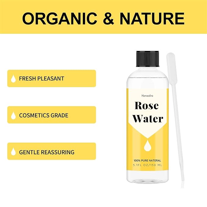 5.1 fl oz Rose Hydrosol for Face Hydrating Mist Hydration, 100% Pure Rose Water, Cleanses & Softens Skin, Promotes Healthy Skin Cell, Suitable for All Skin Types-BrightBean Baby