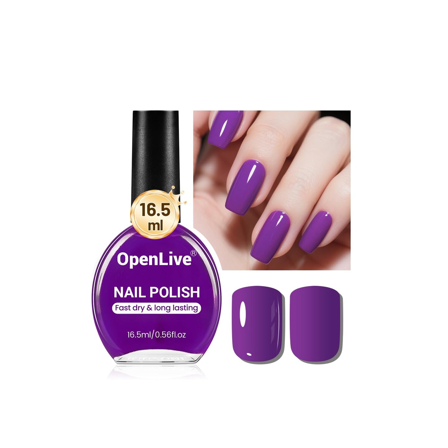 16.5ml Purple Nail Polish Large Volume Quick Drying Nail Polish, Fast Drying and Long Lasting Color Nail Art DIY Home Manicure Gift for Women-BrightBean Baby