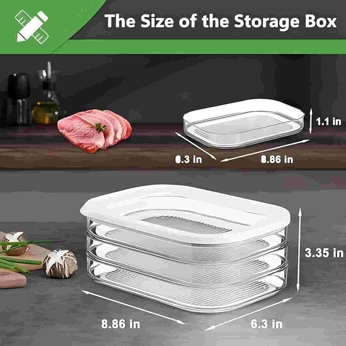 Deli Meat Container for Fridge, Stackable Lunch Meat Container for Refrigerator, Transparent Deli Meats Containers with Lid for Cold Cuts,Salami, Meal Prep Containers, BPA Free, 3pcs