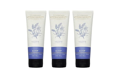 Bath & Body Works Aromatherapy Sleep Lavender + Vanilla Body Cream with Natural Essential Oils, 8 oz each - 3 Pack-BrightBean Baby