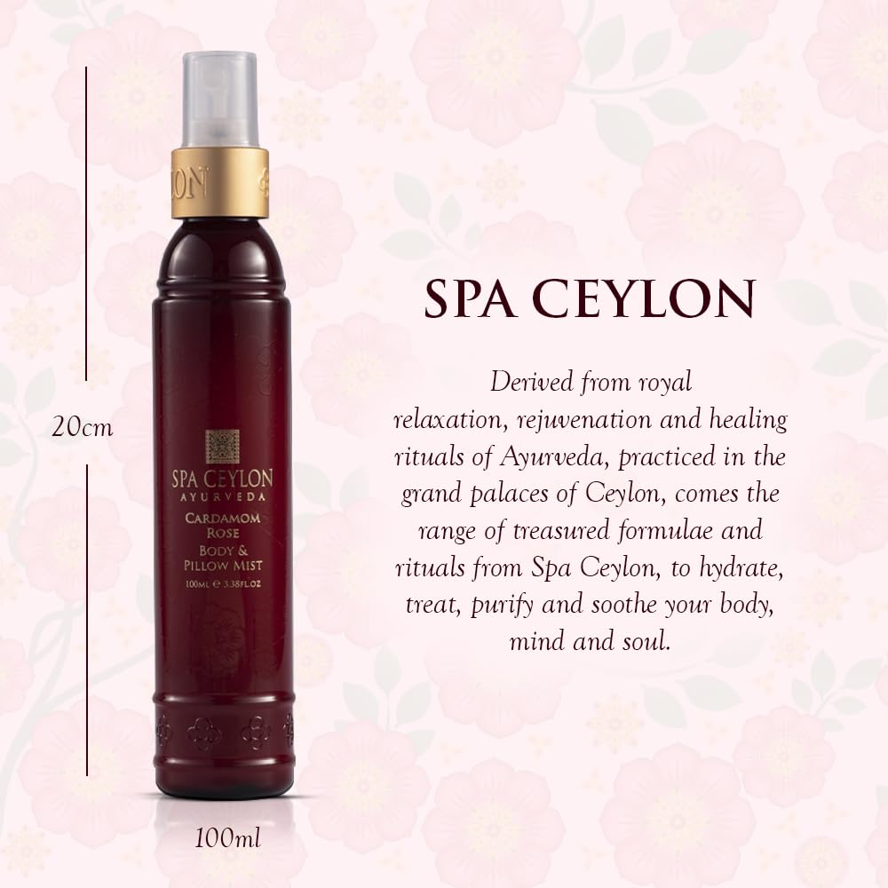 SPA CEYLON Cardamom Rose Body and Pillow Mist | Refreshing Skin Care Spray | Non-Oily Fragrance Mist for All Skin Types-BrightBean Baby
