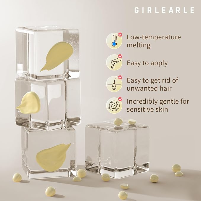 Hard Wax Beads, 1lb Wax Beans for Hair Removal, Hard Wax for Sensitive Skin at Home, Wax Refill Perfect for Eyebrow, Facial, Brazilian Bikini, Legs and Full Body for Women and Men (Cream)-BrightBean Baby