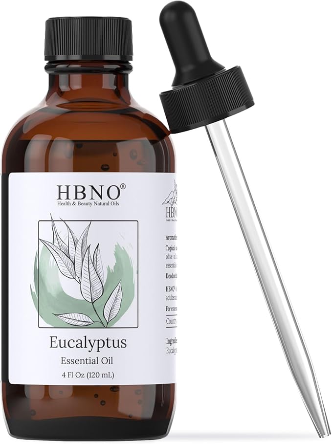 HBNO California Bottled Eucalyptus Essential Oil for Diffuser 4 fl oz (120ml) - Perfect Eucalyptus Oil Essential Oil for Aromatherapy & DIY-BrightBean Baby