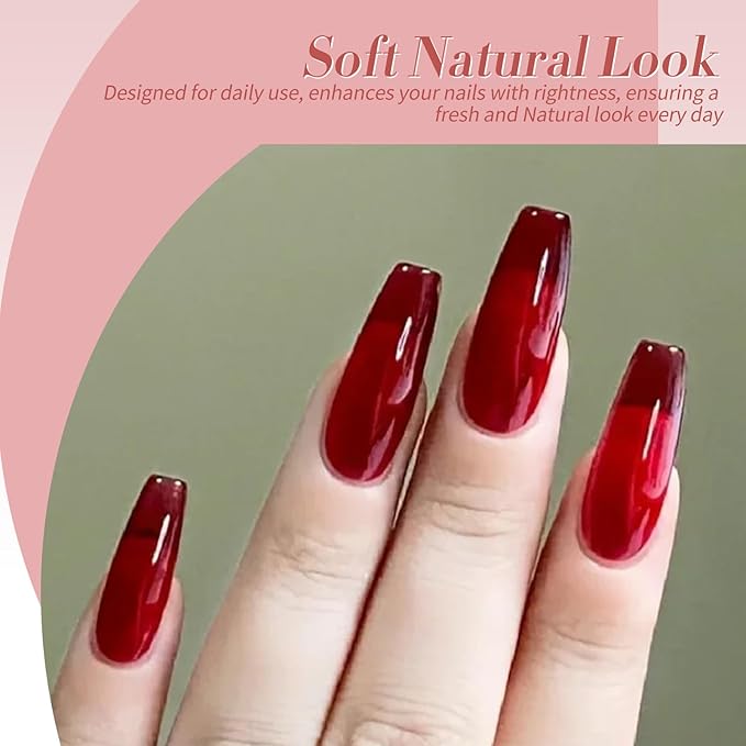 Born Pretty Jelly Burgundy Gel Nail Polish Blood Wine Red Nude Pink Gel Polish Sheer Transparent Halloween Gel Polish Kit Wild Rose for Salon Manicure and Nail Art DIY at Home 6Colors-BrightBean Baby