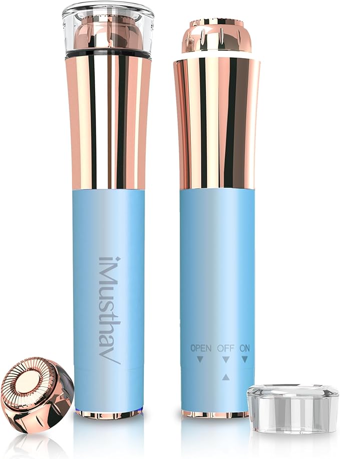 Portable Flawless Facial Hair Remover for Women – Painless, Fast & Precise Flawless Electric Razor & Epilator for Face, Lips, Chin Hair Removal – 18K Gold-Plated, 360° LED Light-BrightBean Baby