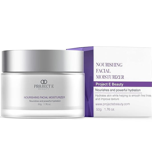 Project E Beauty Nourishing Facial Moisturizer Anti-Aging Skincare| Daily Hydration | For Face And Neck | Smooths & Softens Skin | Reduces Wrinkles & Fine Lines | For Day & Night Use | 50g-BrightBean Baby