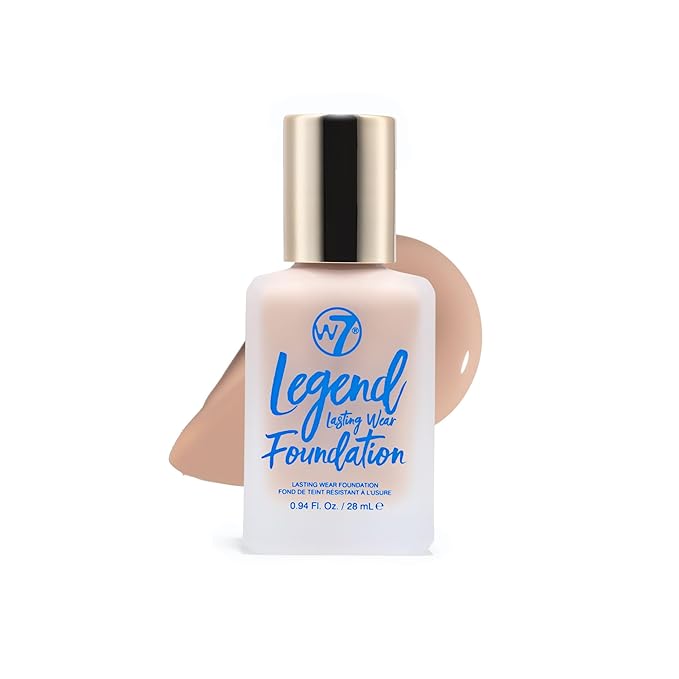 W7 Legend Foundation - Creamy Liquid Foundation for Poreless, Semi-Matte Medium Coverage - 28ml (Natural Beige)-BrightBean Baby