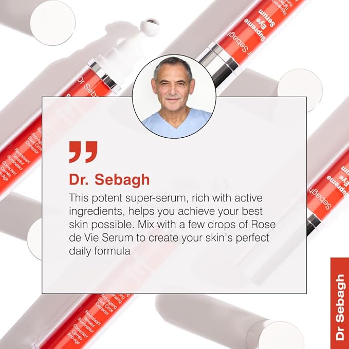 Dr Sebagh® Suprême Under Eye Tightening Serum [ADVANCED ROLL-ON FORMULA] - Under Eye Dark Circle, Puffiness, Fine Lines & Eye Bags Remover - Eye Serum Anti-Aging Wrinkles - Eye Treatment (0.51 fl Oz)-BrightBean Baby