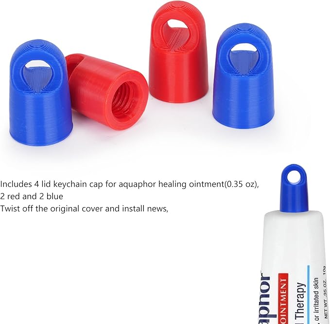 Keychain Cap For Aquaphor Healing Ointment 0.35 Ounce Tubes,4 Pack Portable Lid Cap Suitable For Travel And Outings-BrightBean Baby