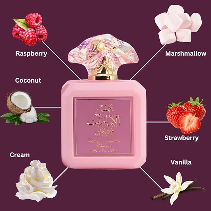 Ard Al Zaafaran Pink Blush Shams Al Emarat Khususi Eau De Parfum For Women Spray 100 ML (3.4 OZ) Long Lasting Arabian Perfumes For Women - Elegant & Sweet Ladies Perfume for Every Occasion (Pack of 3)-BrightBean Baby