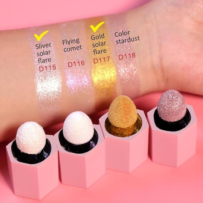 evpct Light Liquid Face Highlighter Makeup Waterproof Long Lasting Pearl White Gold Glimmer Glow Sparkly Glitter Body Shimmer Oil Liquid Luminizer Stick Highlight Illuminator for Face Body Cheeks Eye-BrightBean Baby