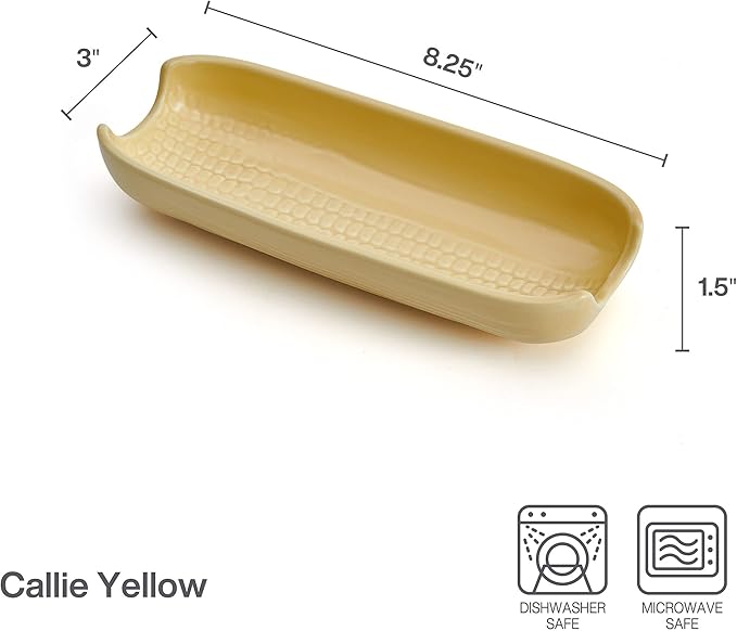 Pfaltzgraff Callie Stoneware Corn Dishes, Set Of 4, Yellow