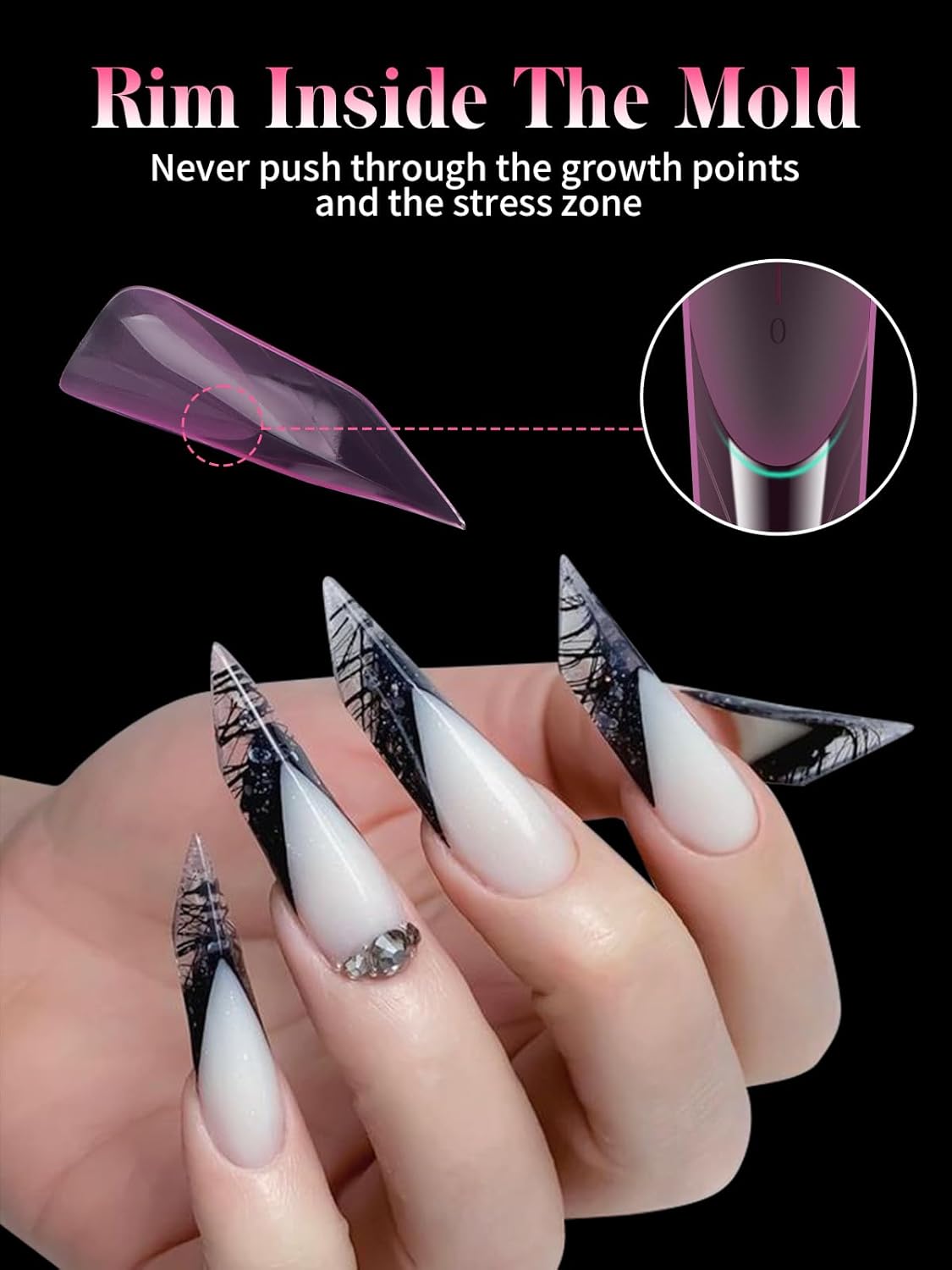 EBANKU Dual Nail Forms for Poly Extension Gel, 96 PCS Pink Nail Molds Reusable Nail Extension Forms for Builder Gel Manicure Design Salon DIY-12 Sizes-BrightBean Baby