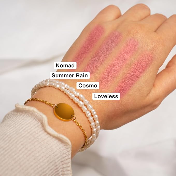 Makeup Powder Blush for cheeks | "Summer Rain" | 4g / 0.141oz | Cruelty-Free, Vegan, Clean Beauty | Buildable & Blendable for Natural, Healthy Glow | Coral, Peach & Golden Hues-BrightBean Baby