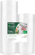 Bonsenkitchen Vacuum Food Sealer Rolls Bags, 8" x 50' & 11" x 50' Commercial Grade BPA Free Bag Rolls, Durable Customized Size Food Vac Bags for Storage and Sous Vide Cooking VB3212