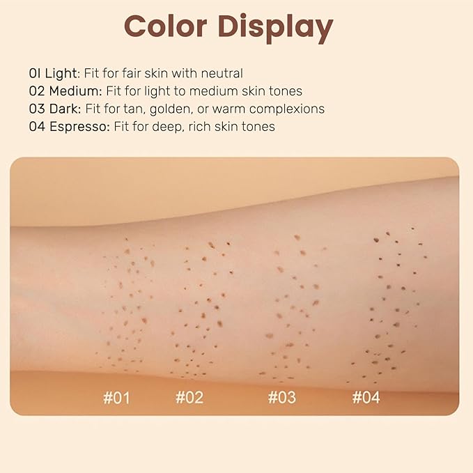 Freckle Pen, Natural Lifelike Fake Freckles Makeup Pen Stamp for Sunkissed Makeup,Magic Faux Freckle Stain Marker Long Lasting Quick Dry - (03DARK+04ESPRESSO)-BrightBean Baby