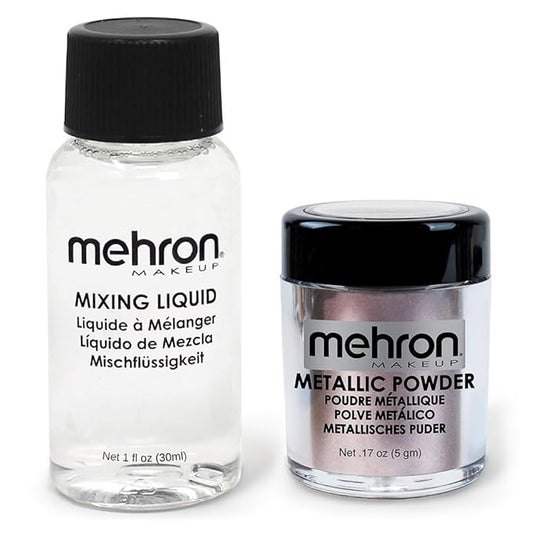 Mehron Makeup Metallic Powder (.17 oz) with Mixing Liquid (1 oz) (LAVENDER)-BrightBean Baby
