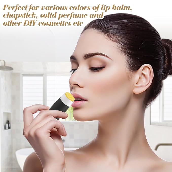 10 Pcs 25g Paperboard Lip Balm Tubes Refillable Krafts Paper Lipstick Tube Round Cardboard Empty Lip Gloss Container Holder Tubes for DIY Chapstick Salve Cosmetic Lotion Solid Perfume - Black-BrightBean Baby