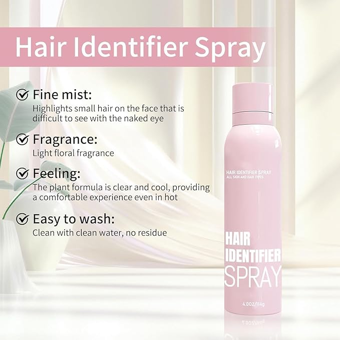 2pcs Hair Identifier Spray for Face Shaving, Skin Body Hair Identifying Spray With Razors,Hair identifier for Face Dermaplaning, Moisturizing and Skin Care Dermaplaner