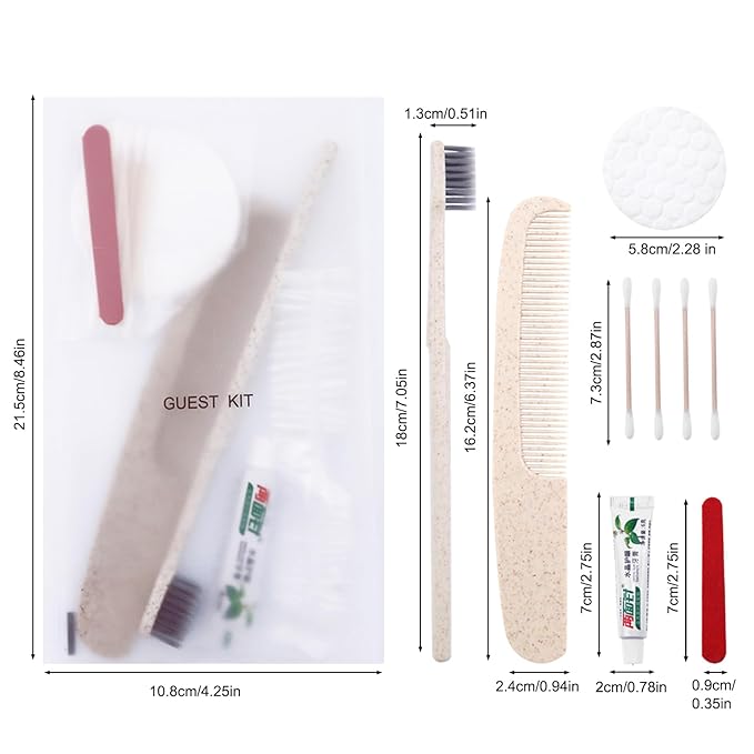 Hygiene Kit, Hygiene Kit Bulk, Travel Hygiene Kit With Toothbrush, Toothpaste, Care Package, Comb, Shower Cap, Individually Packed, Suitable For Hotel, Home, Camping, Travel (30-PACK)-BrightBean Baby