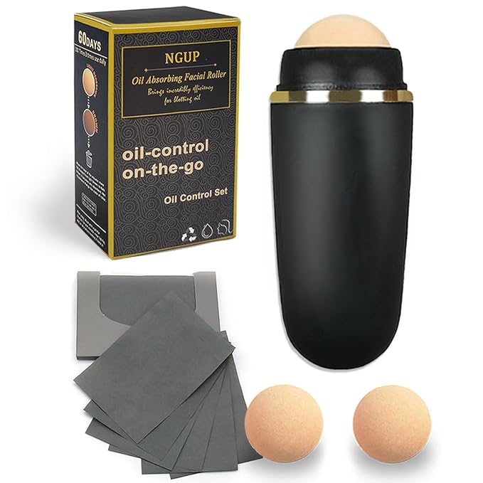 103 PCS Volcanic Roller Oily Skin Oil Control On The Go Volcanic Face Roller Oil Absorbing Volcanic Roller with Oil Blotting Sheet Paper for Oily Skin Care Oil Control Film Tissues (Type2)-BrightBean Baby