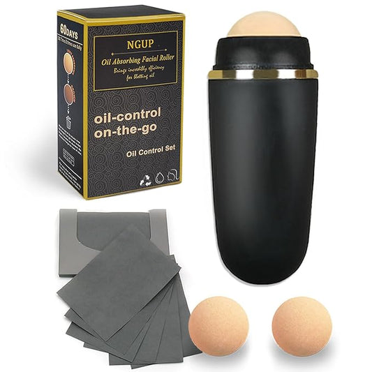 103 PCS Volcanic Roller Oily Skin Oil Control On The Go Volcanic Face Roller Oil Absorbing Volcanic Roller with Oil Blotting Sheet Paper for Oily Skin Care Oil Control Film Tissues (Type2)-BrightBean Baby