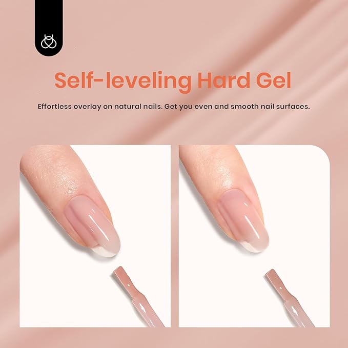 Beetles Builder Gel 7 in 1 Strengthener Gel Nail Polish Nude Color Jelly Beige for Nail Apex and Extension Cover Building Nail Salon DIY Manicure Design-BrightBean Baby