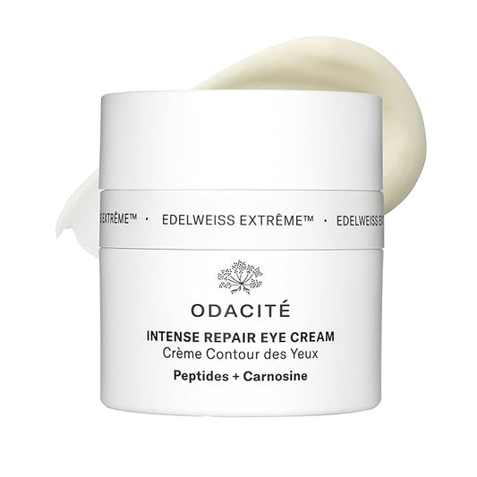 ODACITE Edelweiss Extreme Intense Repair Eye Cream - Anti-Aging Treatment with Carnosine Peptides for Youthful Eyes - Vegan Skincare - Sensitive Skin Friendly - For All Skin Types - 0.51 oz-BrightBean Baby
