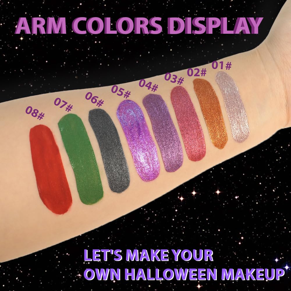 Gray Black Metallic Lipstick for Women,Glitter Sparkling Liquid Lipstick,Long Lasting Waterproof Lightweight Comfortable Non-Drying Bold Dark Lip Gloss for Gothic Stage Makeup,Vegan-BrightBean Baby