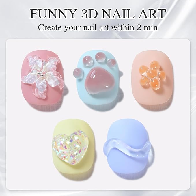 Double Rhythm 3D Clear Solid Sculpting Gel for Nail Art - Non-Sticky Hard Gel for Building, Carving, Molding Extension - Soak Off UV/LED Salon Home DIY 0.5 Oz (Clear)-BrightBean Baby