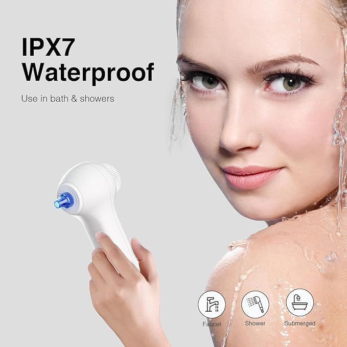Face Scrubber Exfoliator with LCD Screen,Rechargeable Facial Cleansing Brush IPX7 Waterproof 3 in 1 Blackhead Remover Vacuum for Exfoliating,Massaging and Deep Pore Cleansing-BrightBean Baby