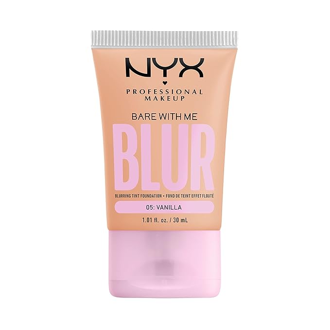 NYX PROFESSIONAL MAKEUP Bare With Me Blur Skin Tint Foundation Make Up with Matcha, Glycerin & Niacinamide - Vanilla-BrightBean Baby
