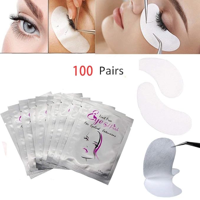 Eye Gel Pads 100 Pair Under Eye Pads Eyelash Extension Pads DIY Eye Lip Patch Pad Sticker Tapes False Eyelash Lash Extension Makeup Eye Gel Patches Lash Extension Beauty Tool Lip Powder Holder-BrightBean Baby