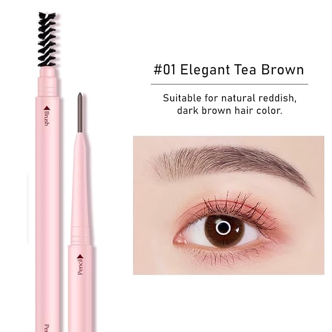 Eyebrow Pencils for Women,1Pack Micro Eyebrow Pencil Waterproof Smudgeproof,Ultra-Precise Tip Long-Lasting Brow Pencils for Natural Looking Eyebrows,Built-In Spoolie Brush,01 Elegant Tea Brown.-BrightBean Baby