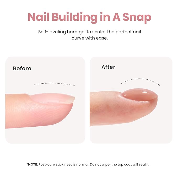 Beetles Builder Gel for Nails, 7 in 1 Nude Brown Colored Strengthener Gel in a Bottle for Nail Extension Nail Apex Building UV LED Lamp Cured DIY at Home Beauty Gift Sets for Women,Base Coat Need-BrightBean Baby