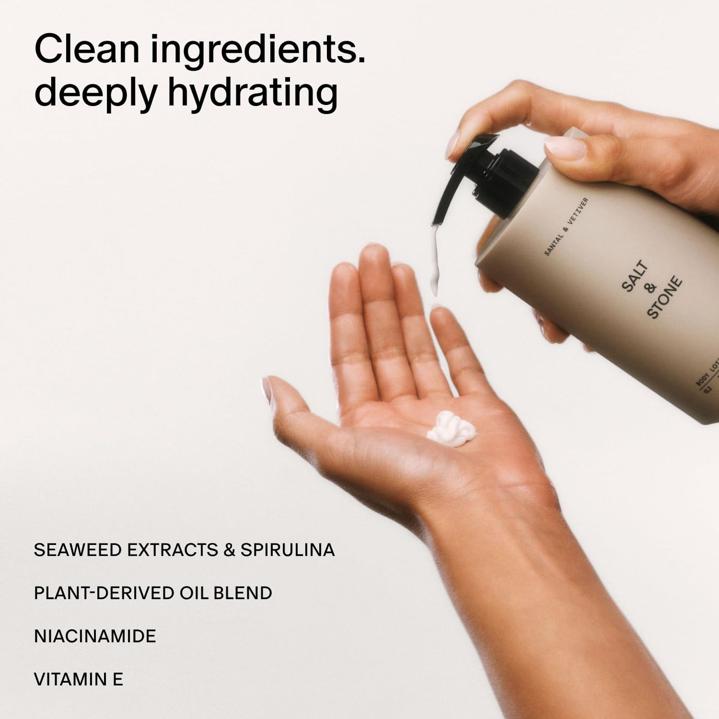 Salt & Stone Body Lotion for Women & Men| Scented Daily Body Lotion | Hydrates, Nourishes & Softens Skin | Restores Dry Skin | Fast-Absorbing | Cruelty-Free & Vegan (450 ml) (Santal & Vetiver)-BrightBean Baby