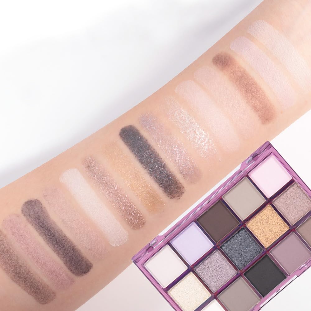 Smokey Eye Shadow Makeup Palette,15 Colors Nude Taupe Dark Shimmer Matte Makeup Pallet,Long Lasting Waterproof for Daily and Halloween,Vegan,Cruelty -free-BrightBean Baby