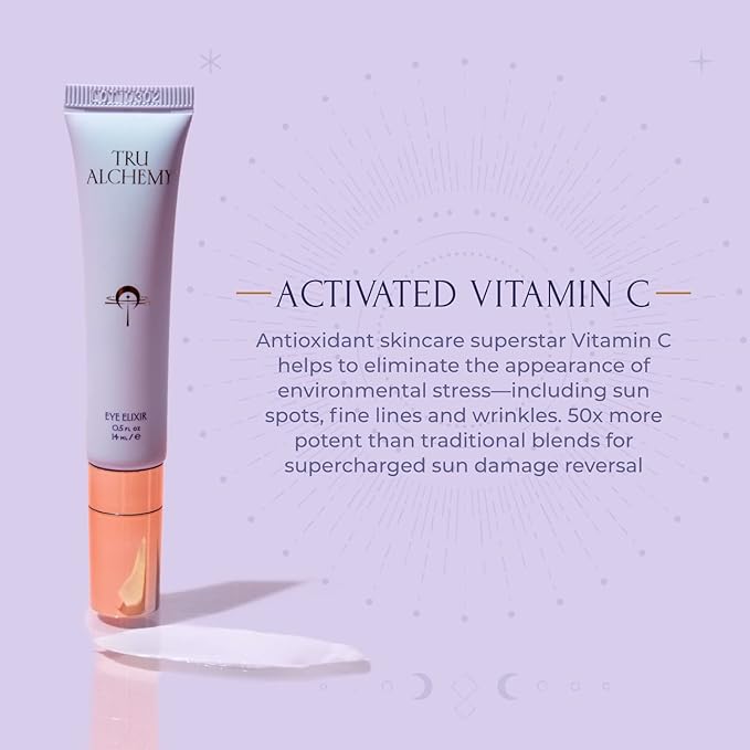 Tru Alchemy Eye Elixir Cooling Eye Treatment Cream - Dark Circle Eye Cream for Puffiness and Bags Under Eyes - Caffeine, Hyaluronic Acid, Vitamin C-BrightBean Baby