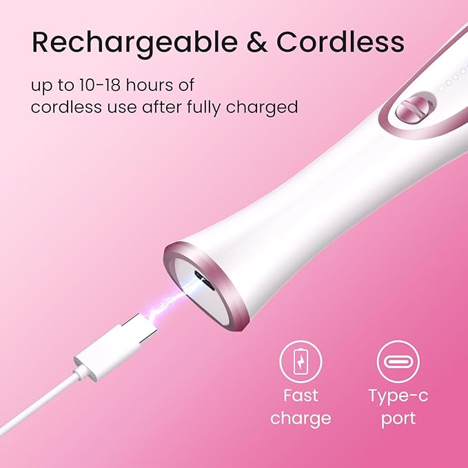 36-Piece Professional Manicure Pedicure Kit-Cordless Electric Nail File Kit,20000RPM, 11Pcs Bits,4 Speed,Rechargeable Pedicure Tool for Feet,Hand Foot Care Nail Drill Tool for Nail Grind Trim Polish-BrightBean Baby