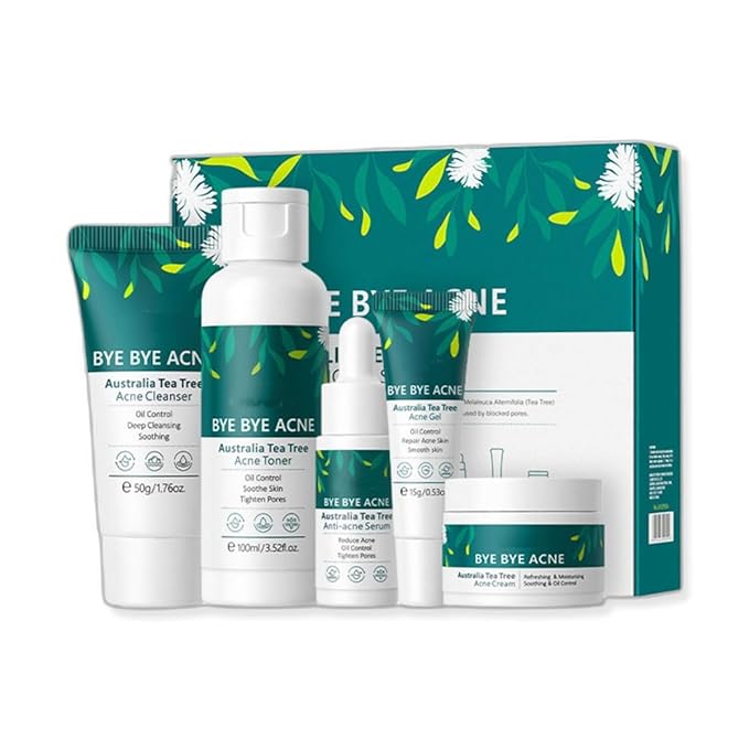 Vitamin C 5-Piece Skincare Set with Cleanser, Toner, Serum, Eye Cream and Face Cream for Skin Brightening skin care set skincare gift set skin care set for Unisex Adult (skincare kit)-BrightBean Baby