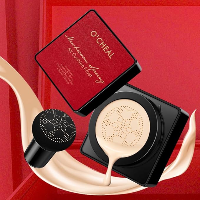 GL-Turelifes Mushroom Head Air Cushion CC Cream Foundation Water Feeling Flawless BB Cream Moisturizing Oil Control,lightweight & Smoothing Natural Face Concealer (H-01 Ivory, 0.53 Oz)-BrightBean Baby