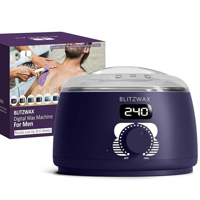 BLITZWAX Single Waxing Pot, Hard Wax Warmer for Face, Legs, Bikini, Brazilian and Body, for 16 oz, At Home Hair Removal Kit, for Men, Beginner Friendly, Quick Heating, Precise Temperature Control-BrightBean Baby