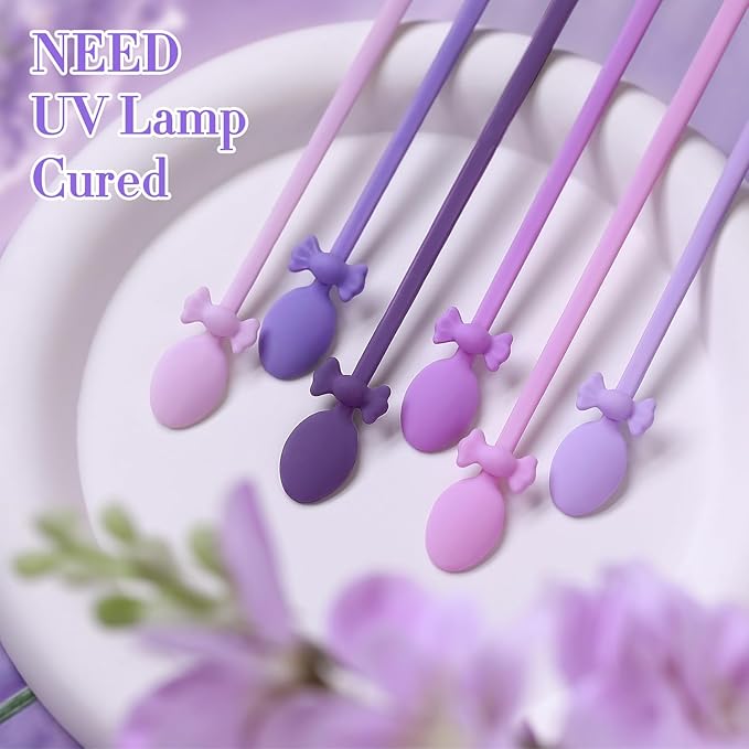 Double Rhythm 6 Pcs 15 ML Gel Polish Set Same Color Same Bottle Soak Off Gel Polish Kit Nail Art Manicure Salon DIY at Home for Women (Light Dark Purple Violet Rose Pink-T6-16)-BrightBean Baby