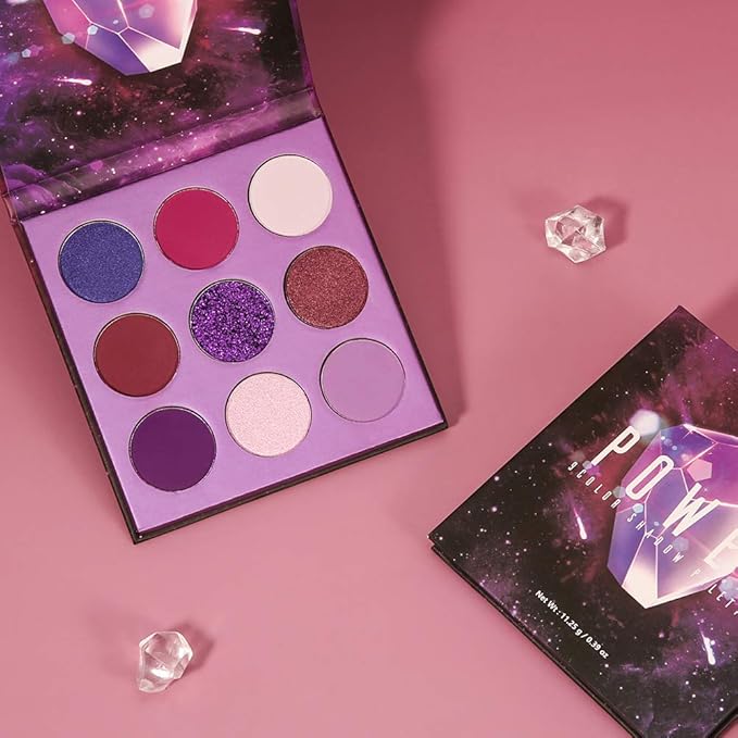 docolor Eyeshadow Palette 9 Colors Gemstone Shadow Palette Highly Pigmented Mattes Shimmers Smokey Glitter Cream Colorful Powder Blendable Long Lasting Waterproof Makeup Palette-Purple-BrightBean Baby