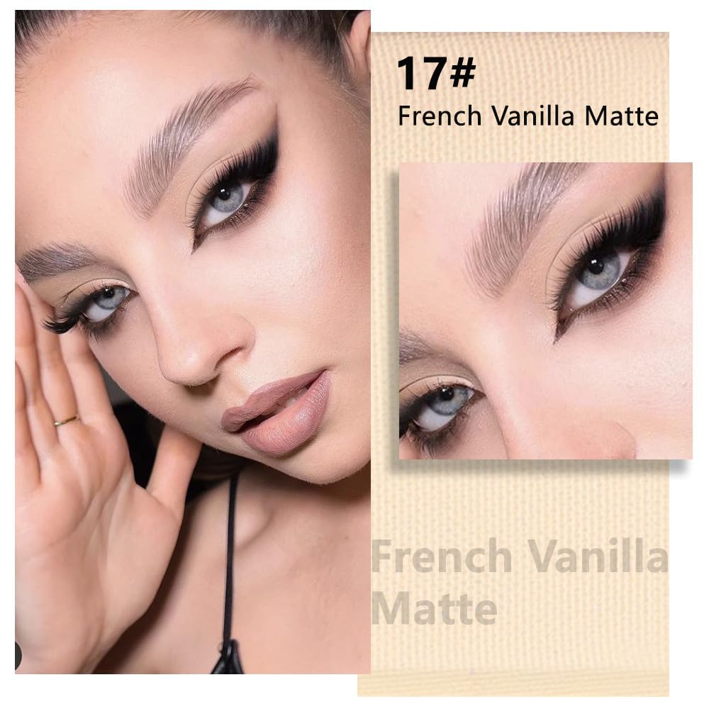 Buildable Matte Eyeshadow Makeup Palette Single - French Vanilla Shades | Creamy Pressed Powder for Easy Blending | Mini Travel Palette for Women | Everyday Natural Eye Makeup-BrightBean Baby