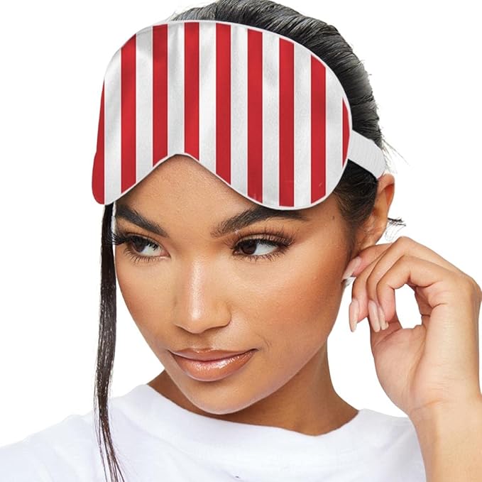 SMUG Satin Sleep Mask & Eye Mask | Travel Sleep Masks for Women & Men | Soft Sleeping Eye Mask to Nourish Skin & Reduce Dark Circles | Eye Sleep Mask Shades to Block Out Light | Candy Cane-BrightBean Baby