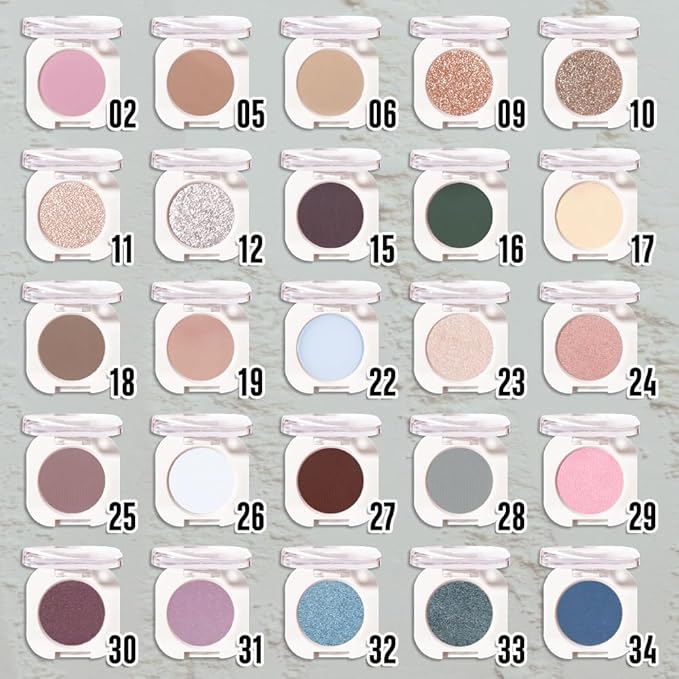 Grey Single Matte Eyeshadow Makeup, Neutral Powde Eye Shadow for Older Women, Smoky Gray Grey Dusty Blue Matte Singles Eyeshadow Palette Pigmented Waterproof,Girls Monochrome Eyeshadows Gift 28-BrightBean Baby