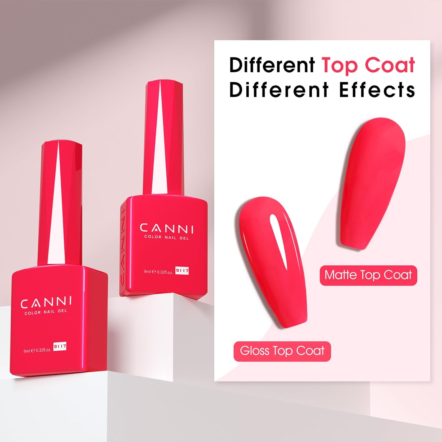 CANNI Pink Gel Polish - Hot Pink Color, 1Pcs U V Gel, Gloss Soak Off For Salon & DIY French Nail Manicure-BrightBean Baby